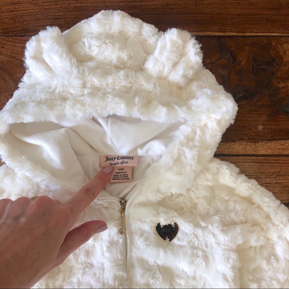 Juicy Couture Furry Ear Hoodie 12 Months - Picture 3 of 6